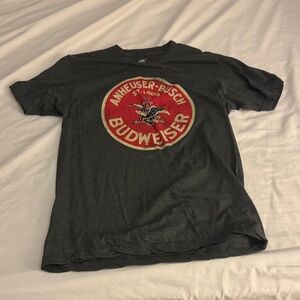 Budweiser Dark Gray Tee with Red Logo